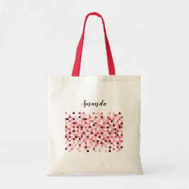 Bolsa Tote Saco de madrinha personalizado, mosaico vermelho e