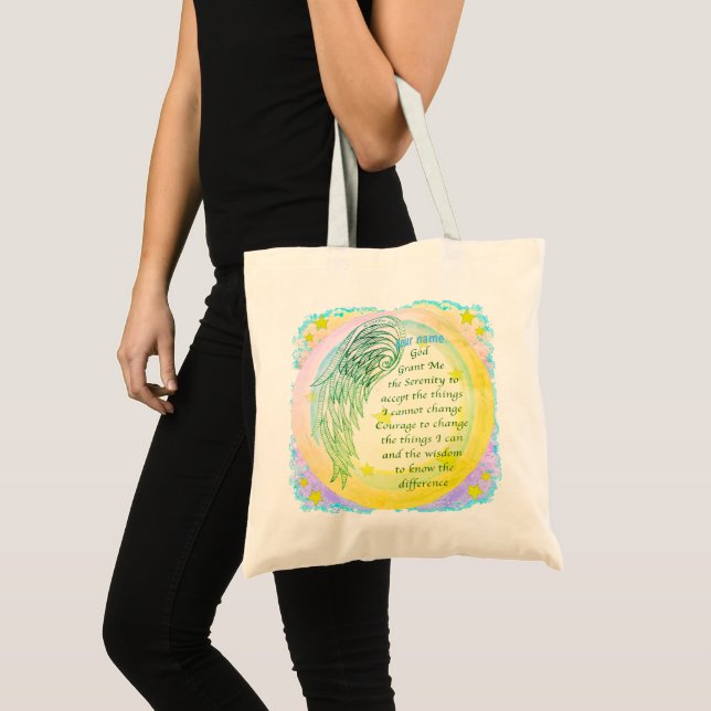 Bolsa Tote Saco de mão Angel Serenity Prayer (Frente (produto))