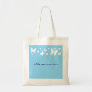 Bolsa Tote Saco de mão Borboleta Azul e Branco Favor de Casam