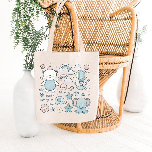 Bolsa Tote Saco de mão caprichoso para chá de bebê (Criador carregado)