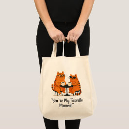 Bolsa Tote Saco de mão casal de gatos em encontro de café
