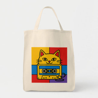 Bolsa Tote Saco de mão Catsette do Wonky Zoo