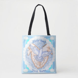 Bolsa Tote Saco de mão Christian Hands Dove