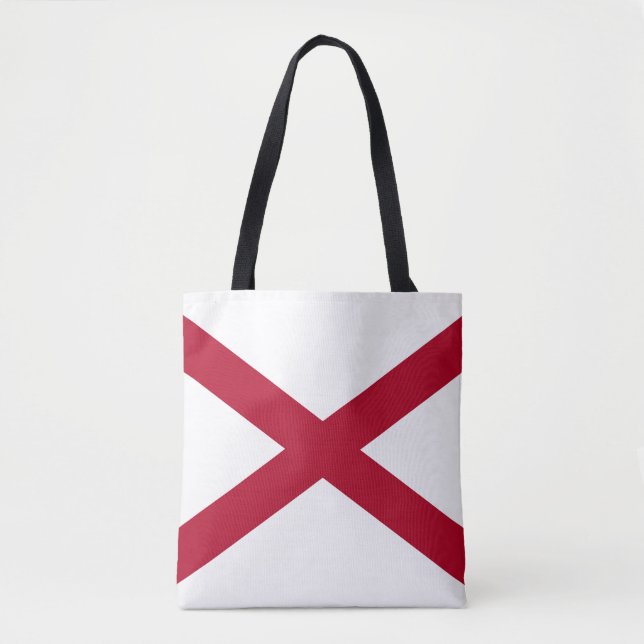 Bolsa Tote Saco de mão com a bandeira do Alabama (Frente)