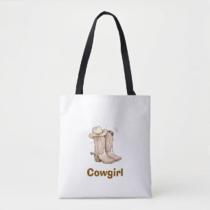 Bolsa Tote Saco de mão com arte de botas de cowboy ocidentais