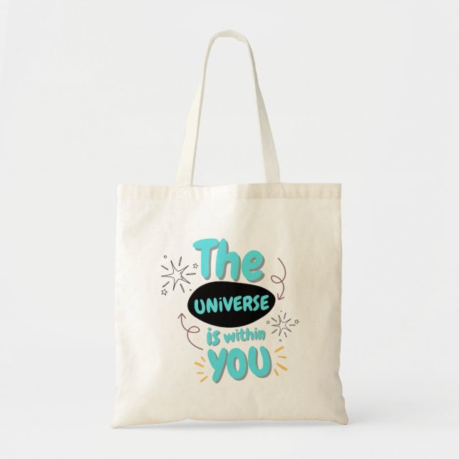 Bolsa Tote Saco de mão com citação estética (Frente)