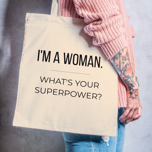 Bolsa Tote Saco de mão com Citação Feminista, Presente Empode (Criador carregado)