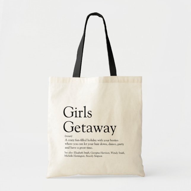 Bolsa Tote Saco de mão com definição de escapada personalizad (Frente)