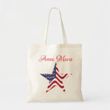 Saco de mão com estrela patriótica americana