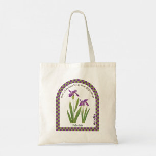 Bolsa Tote Saco de mão com flor do mês de nascimento personal