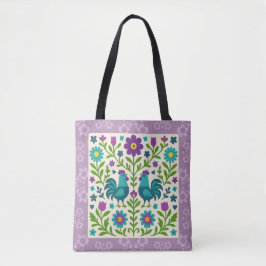 Bolsa Tote Saco de mão com galo de arte popular