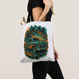 Bolsa Tote Saco de mão com grafite de carro clássico