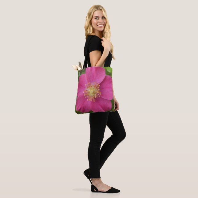 Bolsa Tote Saco de mão com imagem de rosa rosa brilhante (No(a) Modelo)