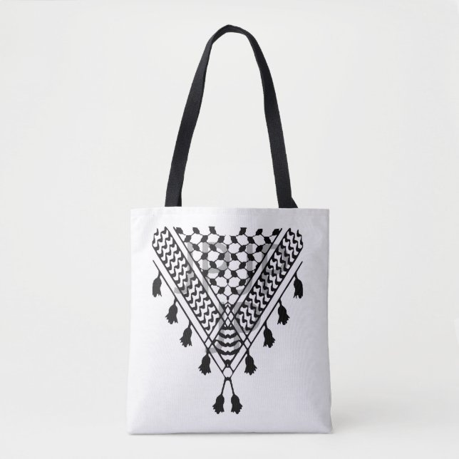 Bolsa Tote Saco de mão com Keffiyeh Palestino (Frente)