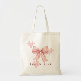 Bolsa Tote Saco de mão com Laço de Aquarela Rosa Pastel