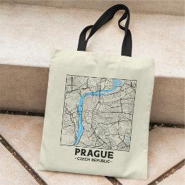 Bolsa Tote Saco de mão com mapa da cidade de Praga, República