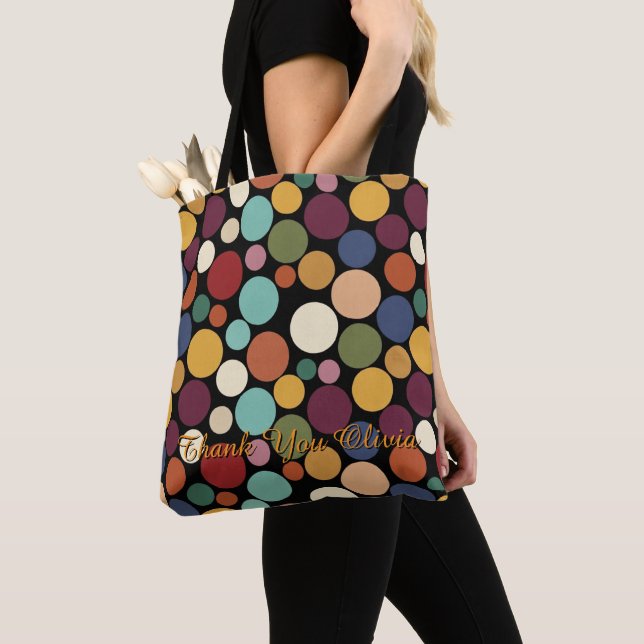 Bolsa Tote Saco de mão com mensagem personalizada e círculo a (Close Up)