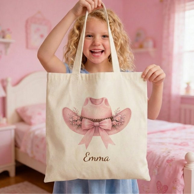 Bolsa Tote Saco de mão com nome personalizado e chapéu de cow (Criador carregado)