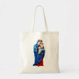 Bolsa Tote Saco de mão com Nossa Senhora e Menino Jesus