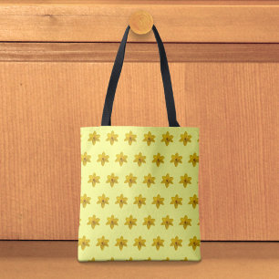 Bolsa Tote Saco de mão com padrão contínuo de narciso amarelo