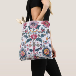 Bolsa Tote Saco de mão com padrão floral rosa rico de arte po