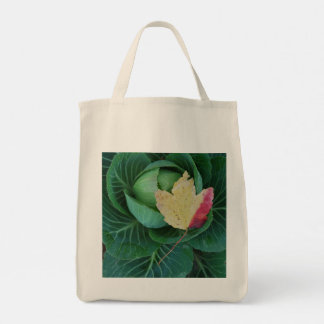 Bolsa Tote Saco de mão com Pintassilgo / Repolho com Folha de