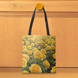 Bolsa Tote Saco de mão com rosas amarelas