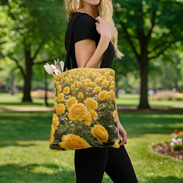 Bolsa Tote Saco de mão com rosas amarelas (Criador carregado)