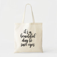 Saco de mão com slogan engraçado de optometrista