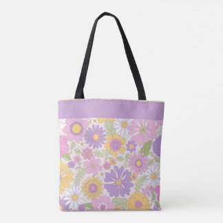 Bolsa Tote Saco de mão com tapete de mesa grande de jardim fl