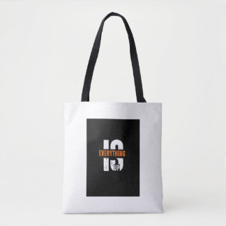 Bolsa Tote Saco de mão com tipografia Motivacional Tudo Está