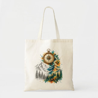 Bolsa Tote Saco de mão Compass Coffee Mountain Adventure