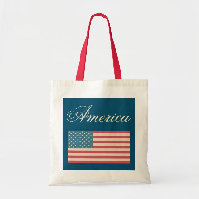 Bolsa Tote Saco de mão da bandeira americana (Frente)