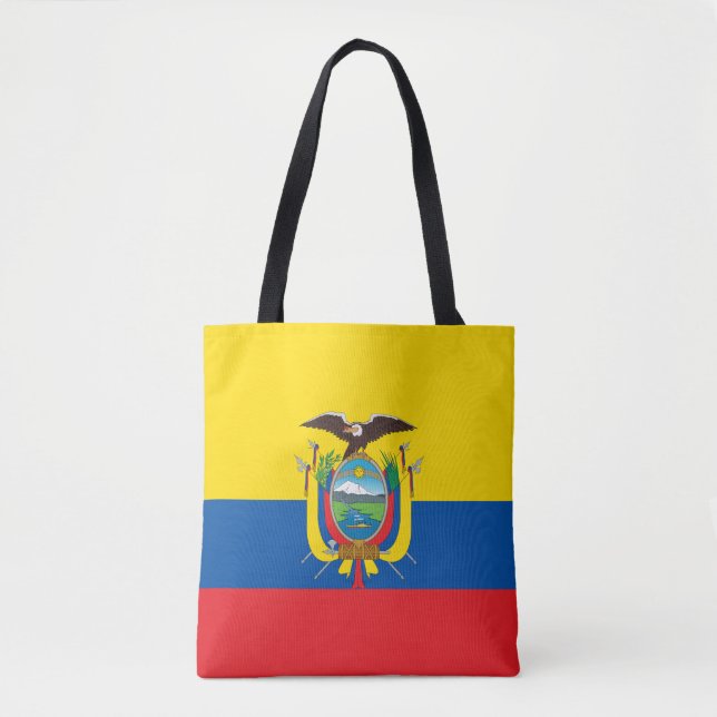 Bolsa Tote Saco de mão da bandeira do Equador (Frente)