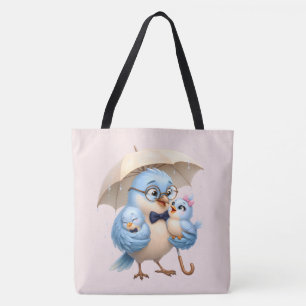 Bolsa Tote Saco de mão da Família do Pai Pássaro Presente