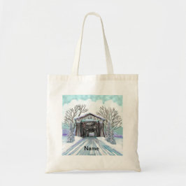 Bolsa Tote Saco de mão da Ponte Coberta de Inverno