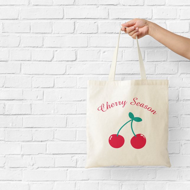 Bolsa Tote Saco de mão da Temporada de Cerejas Cerejas Fofas (Criador carregado)
