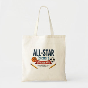 Bolsa Tote Saco de mão de agradecimento a educadores All-Star