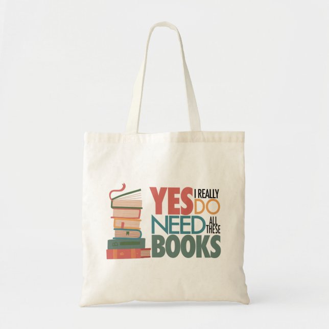 Bolsa Tote Saco de mão de amor por livros e leitura (Frente)