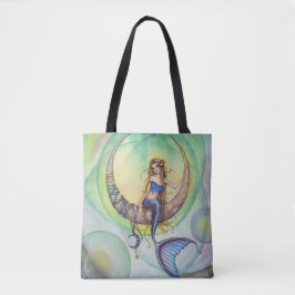 Bolsa Tote Saco de mão de arte de fantasia da Sereia da Lua C