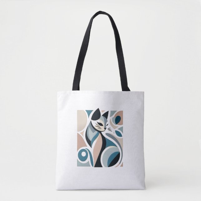 Bolsa Tote Saco de mão de arte de gato (Frente)