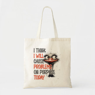 Bolsa Tote Saco de mão de avestruz caótico engraçado