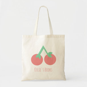 Bolsa Tote Saco de mão de biblioteca de frutas cereja para cr