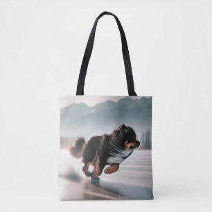 Bolsa Tote Saco de mão de cachorro correndo