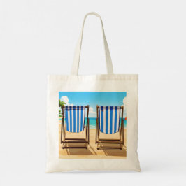 Bolsa Tote Saco de mão de cadeiras de praia listradas