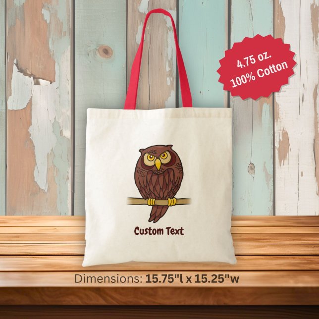 Bolsa Tote Saco de mão de desenho animado de coruja (Criador carregado)