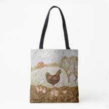Saco de mão de fazenda de frango com impressão tot