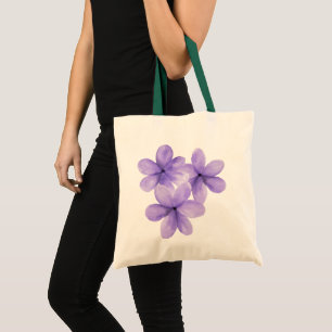 Bolsa Tote Saco de mão de flores de aquarela branca com marca