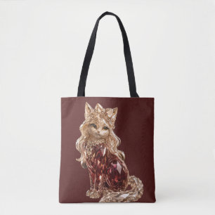 Bolsa Tote Saco de mão de gato fofo com cristal cintilante Lu