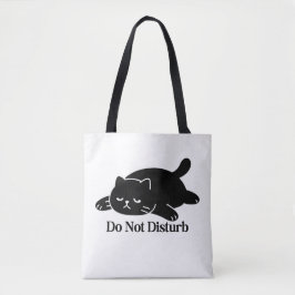 Bolsa Tote Saco de mão de gato preto 'Não Perturbe' Gato Preg